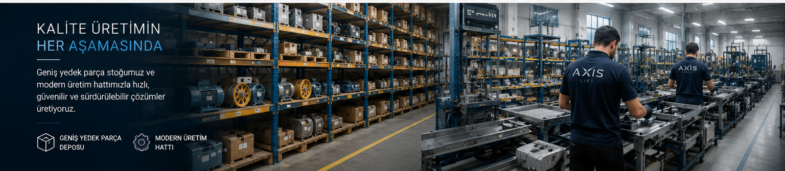 Axis Lift yedek parça deposu ve üretim alanı